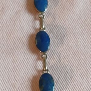 Blue Stone Link Sterling Silver Bracelet - Women Jewelry